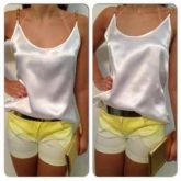 Blusa seda alça com corrente